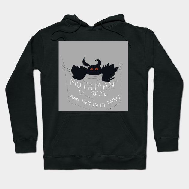 Mothman Is Real and He's In My Pocket Hoodie by sheehanstudios